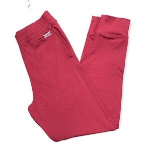 VS PINK Campus Joggers M Wine Maroon High Waist Lounge Pants NWT Athletic Fit